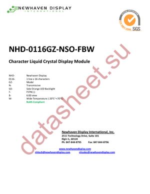 NHD-0116GZ-NSO-FBW datasheet  